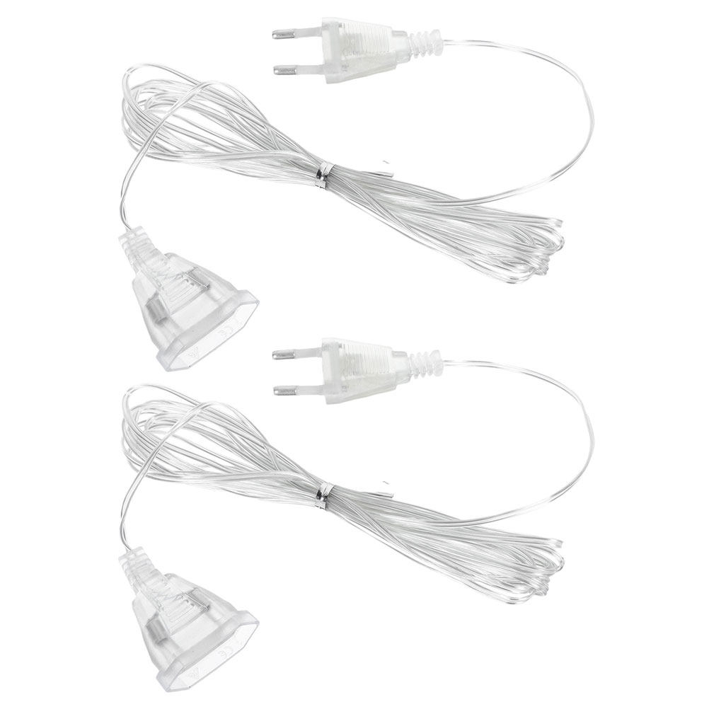 Outdoor Lighting Extension Cord - 2Pcs LED Light Extension Cable Clear