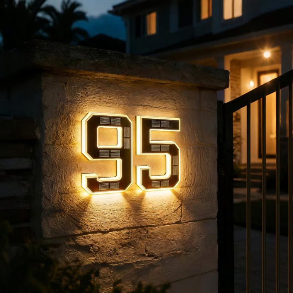 Solar Wall Sconce - New Solar Address Sign LED House