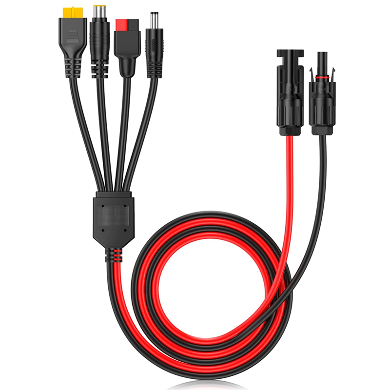 Outdoor Lighting Extension Cable - A01F-4-In-1 Solar Panel Connector Extension Cable