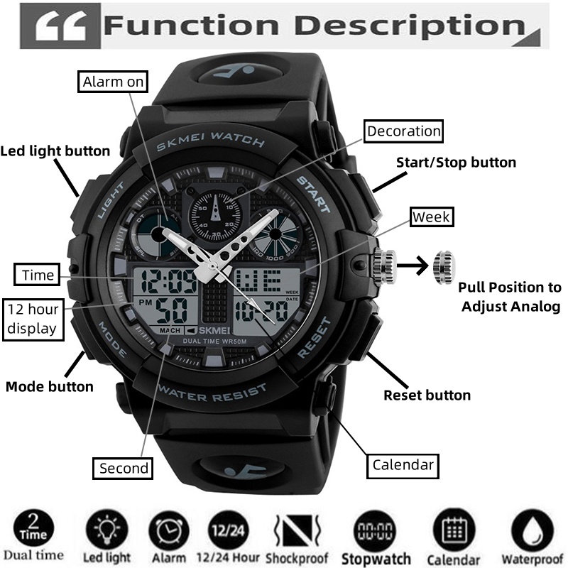 2017 New SKMEI Men Sports Watc - огляд і ціна Outdoor Lighting Zones