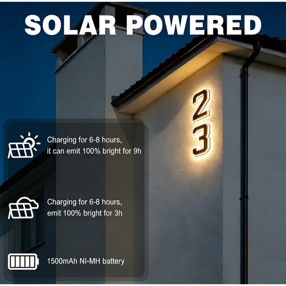 New Solar Address Sign LED Hou - огляд і ціна Solar Wall Sconce