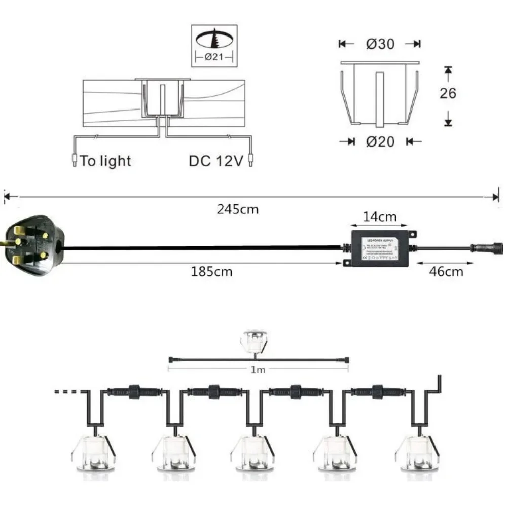 32mm LED Recessed Deck Lights  - огляд і ціна Ground Light Recessed