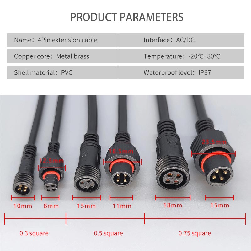 Male Famale Plug Cable 4Pin Wa - огляд і ціна Outdoor Lighting Extension Cable