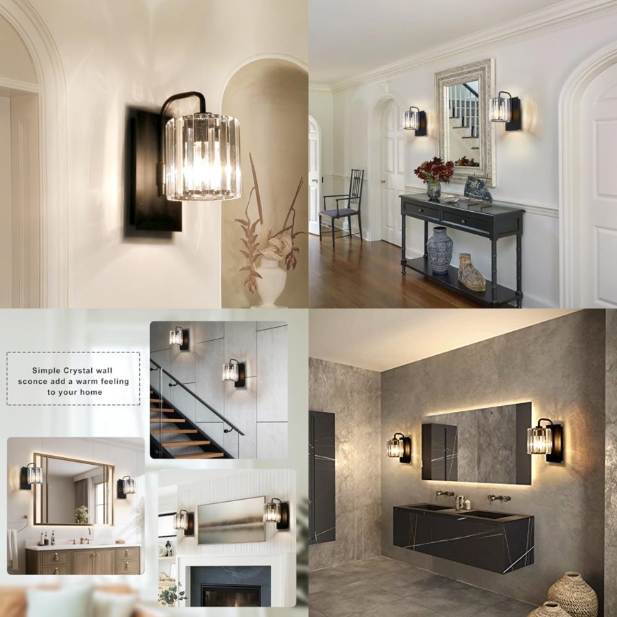 Crystal Wall Sconces, Black Sc - огляд і ціна Solar Wall Sconce
