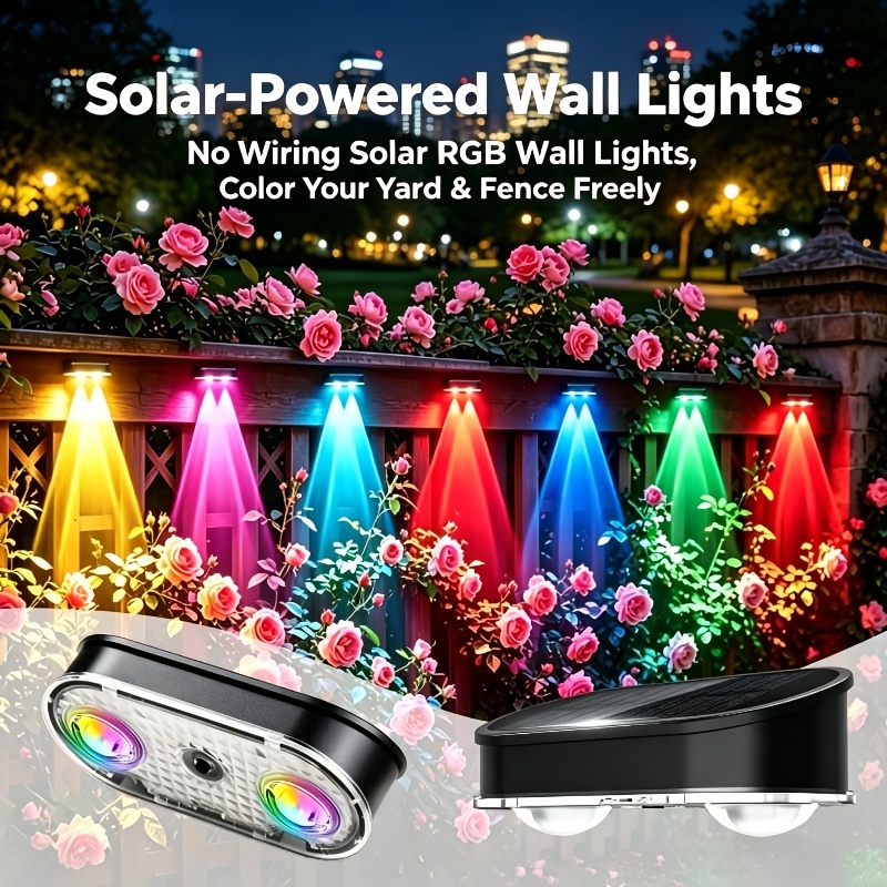 RGB Solar Fence Light IP44, 8  - огляд і ціна Solar Wall Sconce