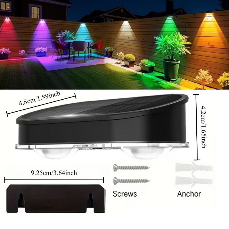 RGB Solar Fence Light IP44, 8  - огляд і ціна Solar Wall Sconce