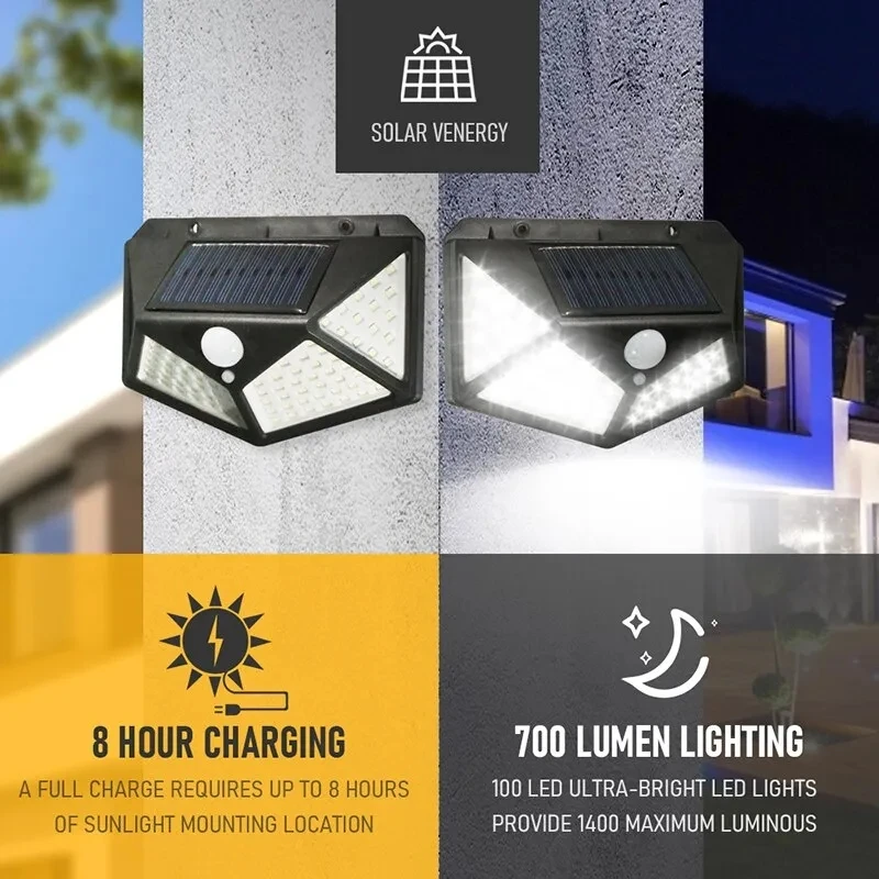 100Led Multifunctional Solar L - огляд і ціна Solar Wall Sconce